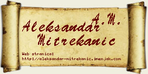 Aleksandar Mitrekanić vizit kartica